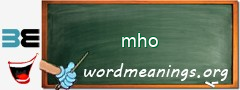 WordMeaning blackboard for mho